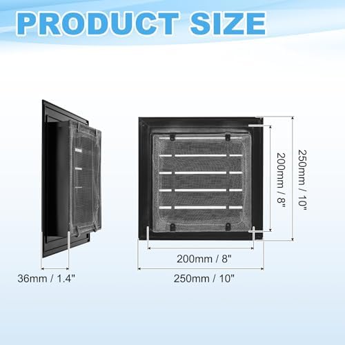 PATIKIL 10 x 10 Inch Gable Vent, 8 x 8 Inch Duct Opening Size - Image 2