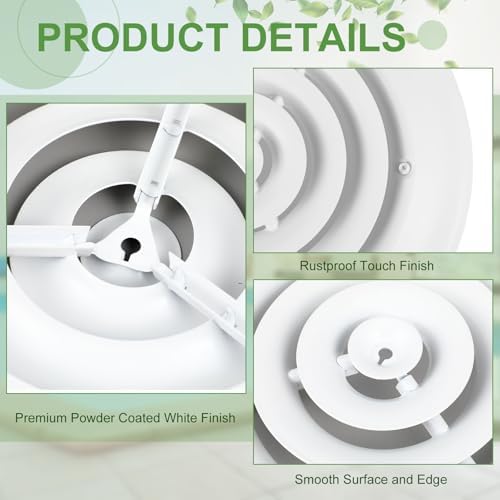 Therwen 2 Set 6 Inch Round Ceiling Diffuser Vent Cover - Image 3