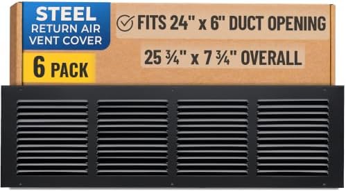Fits 24x6 Duct Opening | Steel Return Air Grille by Handua | Vent Cover Grill by Handua