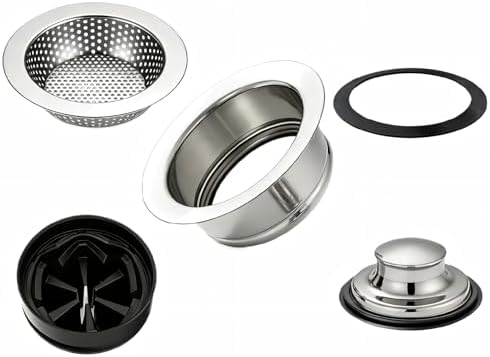 Garbage Disposal Flange Kit 5 Piece, 3-1/2 Inch Sink Stopper Set, Polished by UHOUSING