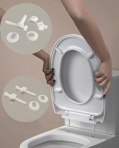 6 Pack Toilet Seat Screws Replacement LWTCUJOH Plastic Toilet Seat Hinge Bolts - Image 4