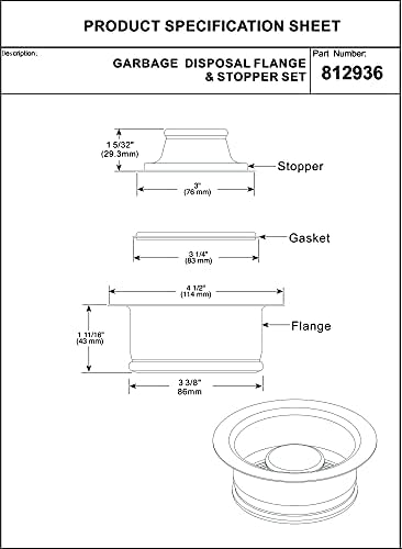 Artiwell Sink Garbage Disposal Flange and Stopper, Universal Flange Fit 3-1/2 - Image 6
