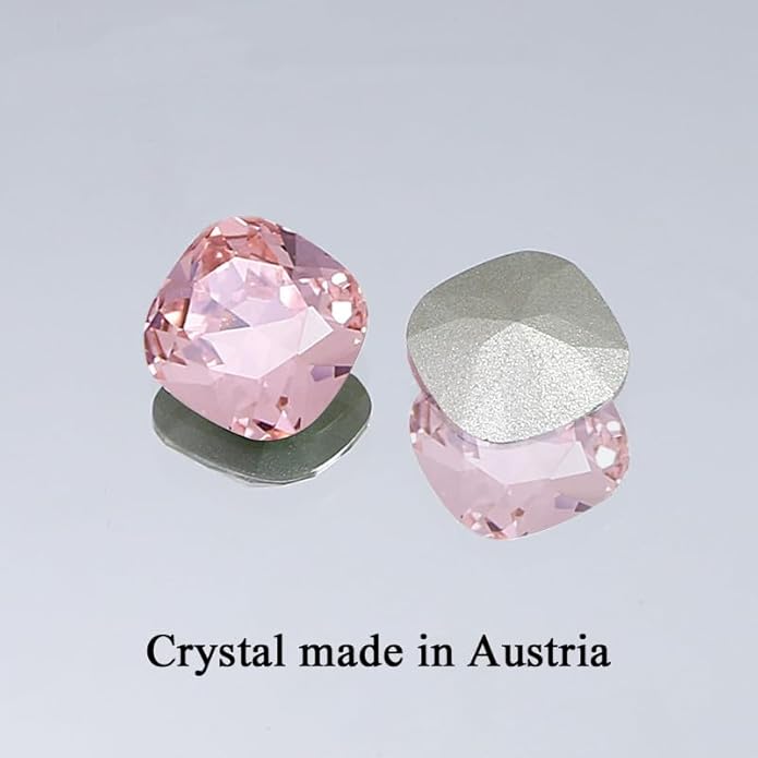 AOBOCO Sterling Silver Leverback Earrings Embellished with Crystals from Austria, Hypoallergenic Cushion Cut Square Crystal Earrings, Fine Anniversary Birthday Jewelry Gifts for Women