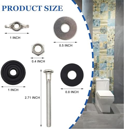Universal Toilet Tank to Bowl Bolt Kit, Heavy Duty Toilet Tank Replacement Kit - Image 2