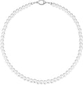 Zeffy Pearl Necklace 4MM/6MM/8MM Dainty Round Imitation Pearl Choker Necklace Wedding Pearl Necklace Delicate Jewelry for Women Simple Bridesmaid Jewelry Gifts