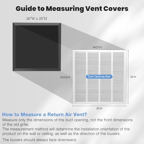 20" x 20" Return Air Grille Steel HVAC Vent Cover - Image 2