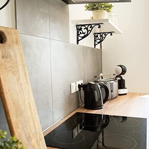 Shelf Brackets 6 Inch 2 Pack Heavy Duty Black Wall Bracket Victorian Kitchen - Image 4