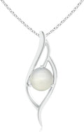 Angara Natural Moonstone Pendant for Women | Moonstone Angel Wing Bypass Pendant in 14K Solid Gold/Platinum With 18" Chain | Birthday, Anniversary, Gemstone Jewelry Gift