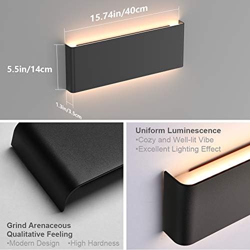 Aipsun 15.8in Matte Black Modern Vanity Light Up and Down LED Vanity Light - Image 6