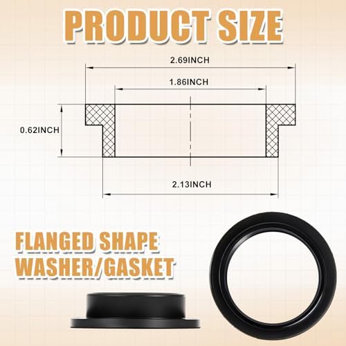 Zonon 6 Pcs Rubber Flanged Spud Washer, - Image 3