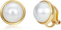 Pearl Clip on Earrings for Women Drop Clip Earrings for Women Gold Plated White Imitation Pearl Earrings Fashion