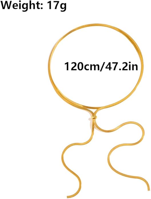 GIGB PBDK Chunky Gold Choker Necklace for Women,Trendy Silver Statement Necklace Long Snake Chain Drop Necklace,Charm Prom Body Jewelry Accessories Gifts