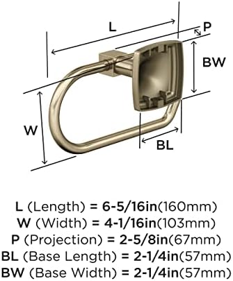Amerock Stature 6-5/16" Golden Champagne Single Post Toilet Paper Holder - Image 6