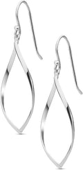 MILLA Teardrop Earrings - Designer Silver Statement Earrings or Gold Dangle Earrings for Women Trendy Upscale Dangly Earrings
