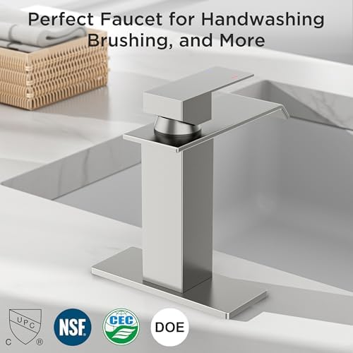 FORIOUS Bathroom Faucet 1 Hole Single Handle Vanity Faucets Brushed Nickel - Image 7