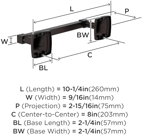 Amerock Stature 8" Oil-Rubbed Bronze Towel Bar - Image 3