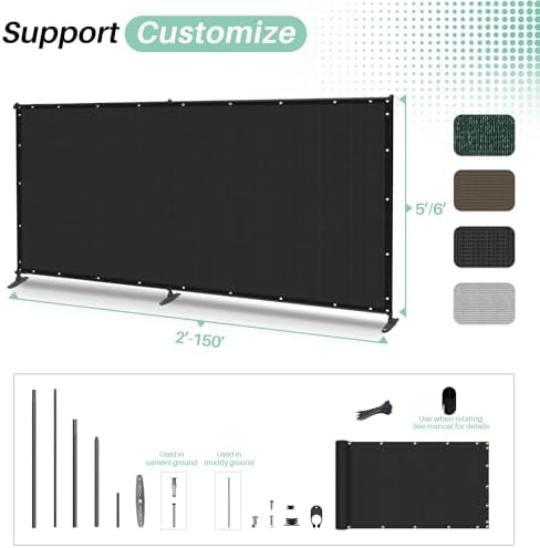 SunnyRoyal 6' x 11' Privacy Fence Screen Panel - Image 4