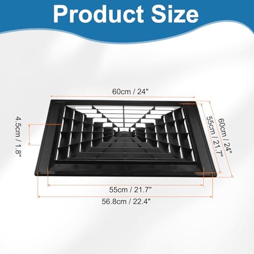PATIKIL 24 x 24 Inch Square Vent Cover, Plastic Return Air Grille Ceiling Air - Image 2