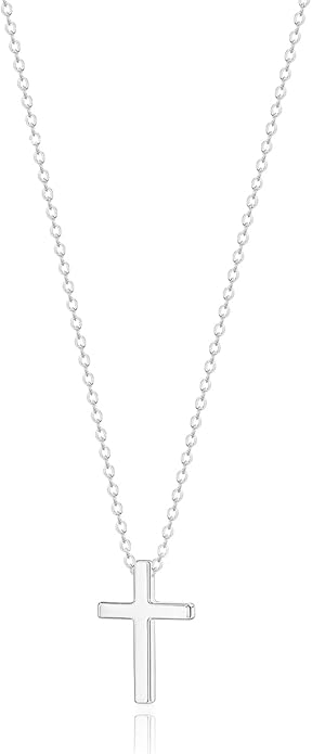 Zeffy Cross Necklace for Women, 18k Gold/Silver Plated Tiny Cross Pendant Necklace Simple Layered Cross Necklaces Gold Jewelry for Women