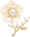 Flower Brooch Pin Rhinestones Pearl Flower Brooches Floral Pin Jewelry for Women Girls