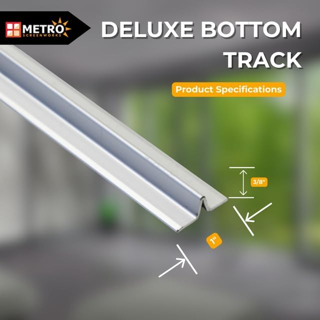 Sliding Screen Door Deluxe Bottom Track, 1” Wide 3/8” Tall - 96 in - Image 2