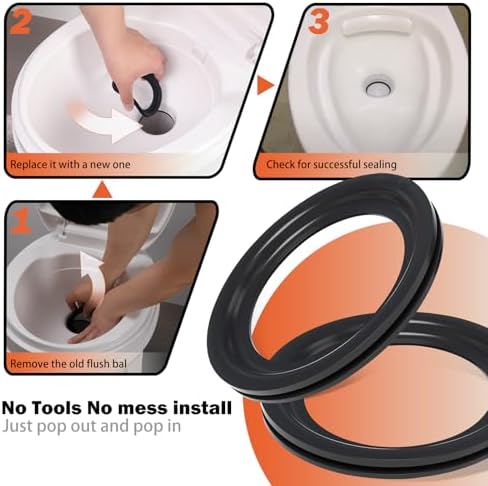 RV Toilet Seal for Dometics 300 310 320, Rubber Flush Ball Gasket, 2 Pack - Image 5