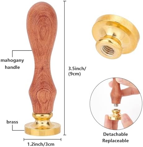 CRASPIRE Flower Wax Stamp Christmas Wreath Wax Seal Head 3cm Golden Metal Brass - Image 2