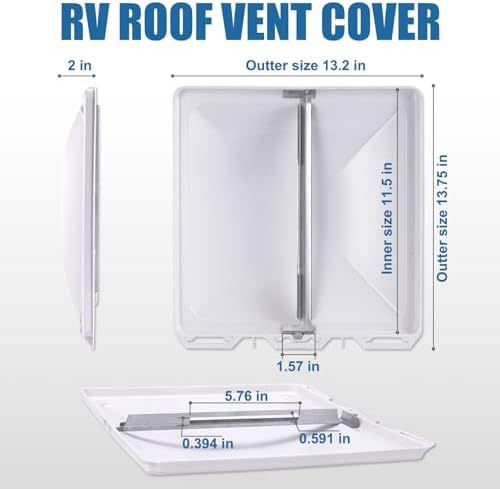 HOMEE Rv Roof Vent Cover Replacement 13 x13 inch Universal White Vent Lid - Image 2