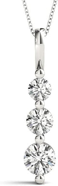 Houston Diamond District 1 to 5 Carat Classic Snowman 3 Stone LAB-GROWN Diamond Pendant Necklace Basic Collection (E-F Color VS2-SI1 Clarity)