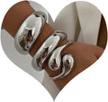 SAMOCO 3Pcs Chunky Gold Bangle Bracelets for Women Trendy Wide Wrist Cuff Bracelets Stack Statement Bangle Fashion Gifts