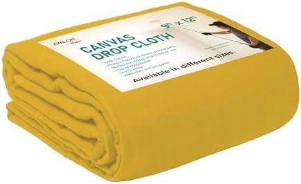 Canvas Drop Cloth for Painting 9x12 feet Pack of 1-8oz Painters Drop Cloths for by Unknown