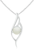 Angara Natural Moonstone Pendant for Women | Moonstone Angel Wing Bypass Pendant in 14K Solid Gold/Platinum With 18" Chain | Birthday, Anniversary, Gemstone Jewelry Gift