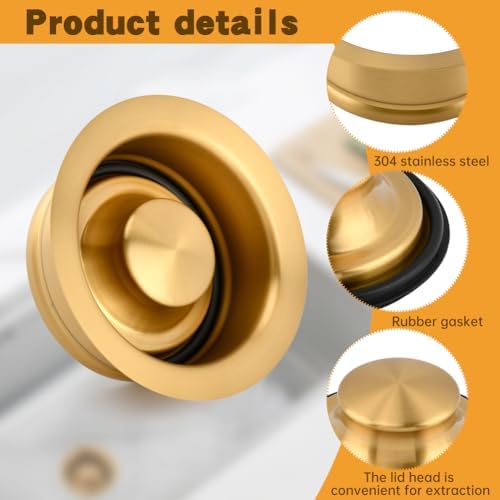 Kitchen Sink Garbage Disposal Flange & Stopper, Fits 3.5-Inch Standard Sink - Image 6