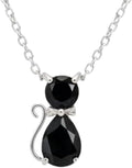 925 Sterling Silver Animal Pendant Necklace Collection for Women | Handmade Natural Gemstone Jewelry | Cat, Bee, Turtle & Bug Designs | Hypoallergenic Silver Necklace Gift for Her