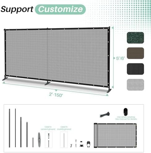 SunnyRoyal 6' x 116' Privacy Fence Screen Panel - Image 4
