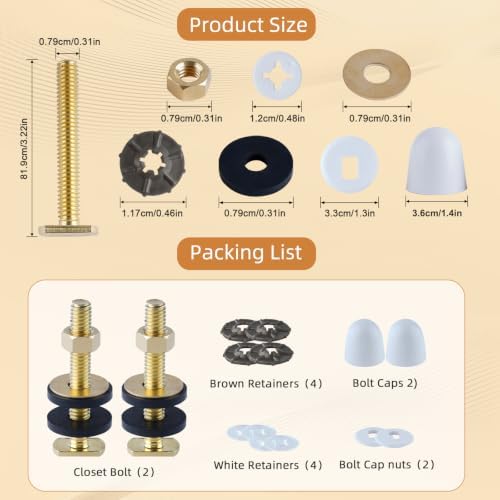 Hibbent Extra Thick Toilet Wax Ring Replacement Kit, Toilet Bolt Covers - Image 4