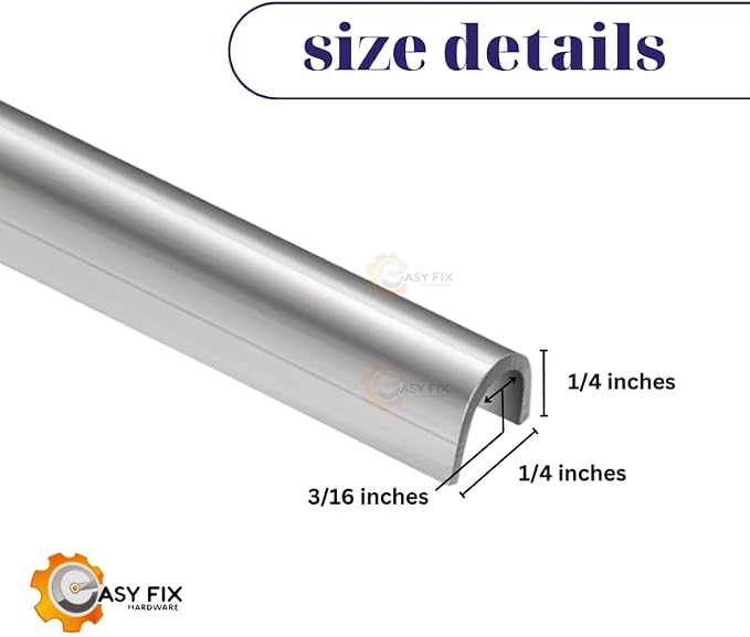 Hardware Sliding Patio Door Track Cover 1/4 Inch Snap-On Stainless Steel Repair - Image 2
