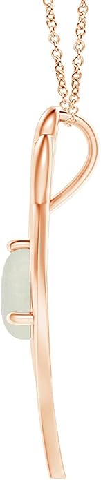 Angara Natural Moonstone Pendant for Women | Moonstone Angel Wing Bypass Pendant in 14K Solid Gold/Platinum With 18" Chain | Birthday, Anniversary, Gemstone Jewelry Gift
