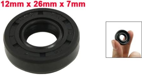 uxcell Metric Rotary Shaft Oil Seal 12x26x7mm TC Double Lips Rubber - Image 2