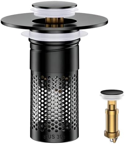 Bathroom Sink Drain Strainer, Universal Pop-Up Sink Stopper Hair Catcher by Mengine