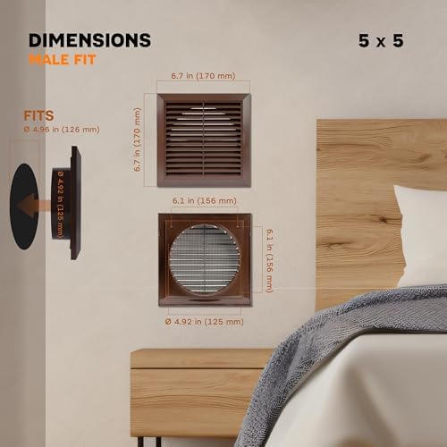 Brown 5'' Inch Ventilation Grille - Image 2