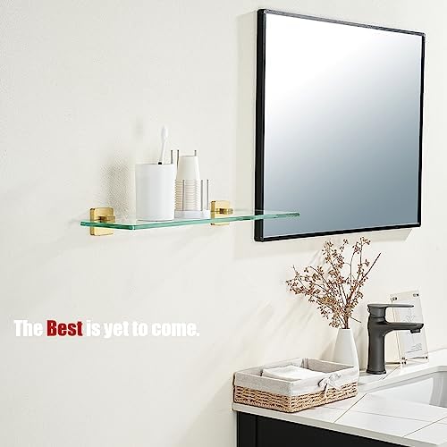 JQK Bathroom Glass Shelf, Floating Tempered Glass Shower Storage 24 by 5 inches - Image 4