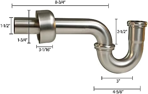 Westbrass A400-1-05 1-1/2" OD 17 gauge P-Trap - Image 3