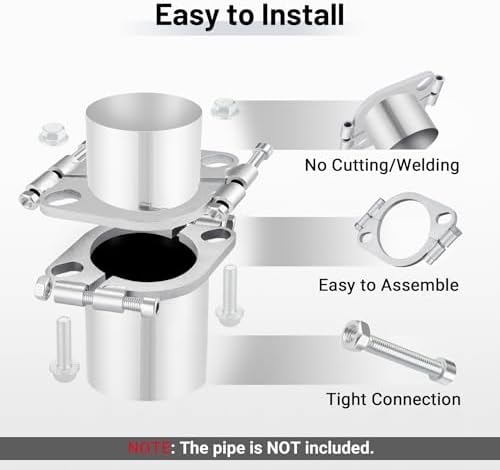 EVIL ENERGY 2.75 Inch Split Flange Repair Kit, Exhaust Flat Oval Flange - Image 4