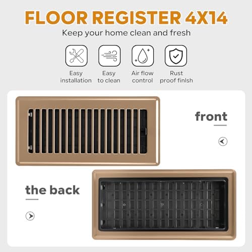 4x14 Floor Register, Floor Vent Covers, Heavy Duty Steel Walkable Floor Vent - Image 5
