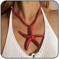 Large Starfish Shell Necklace for Women Bohemian Starfish Pendant Necklace Dainty Coastal Jewelry Summer Sea Vacation Necklaces Adjustable Shell Necklaces Summer Beach Surfer Jewelry Outfits Accessories