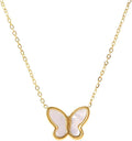 IBARA Women Gold Dianty Necklace Sun Crescent Moon Star Evil Eye Lock Lovely Heart Flower Butterfly Pearl Pendant Coin Necklaces 18K Gold CZ Diamond Filled Chain Boho Beach Simple Handmade Jewelry