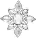 14K Gold Retro Moissanite Brooch, High-Grade Rhombus Flower Pin, Exquisite Court Style Jewelry for Women