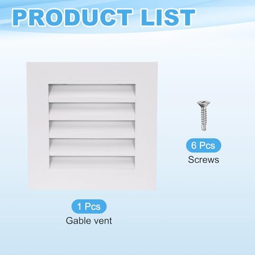 PATIKIL 10 x 10 Inch Gable Vent, 8 x 8 Inch Duct Opening Size - Image 3