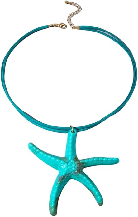 Large Starfish Shell Necklace for Women Bohemian Starfish Pendant Necklace Dainty Coastal Jewelry Summer Sea Vacation Necklaces Adjustable Shell Necklaces Summer Beach Surfer Jewelry Outfits Accessories